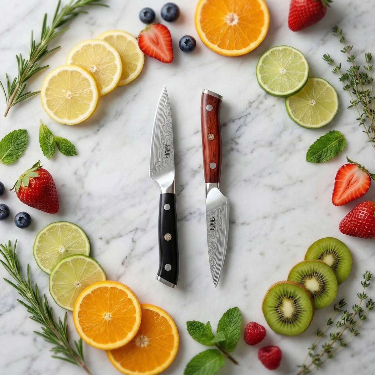 German & Damascus Paring Knife Set (Set of 2 -3.5 inch) — product view 8 | Manal AlAlem Kitchenware