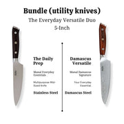 German & Damascus All-in-One Knife Set (Set of 2- 5 inch) — product view 4 | Manal AlAlem Kitchenware