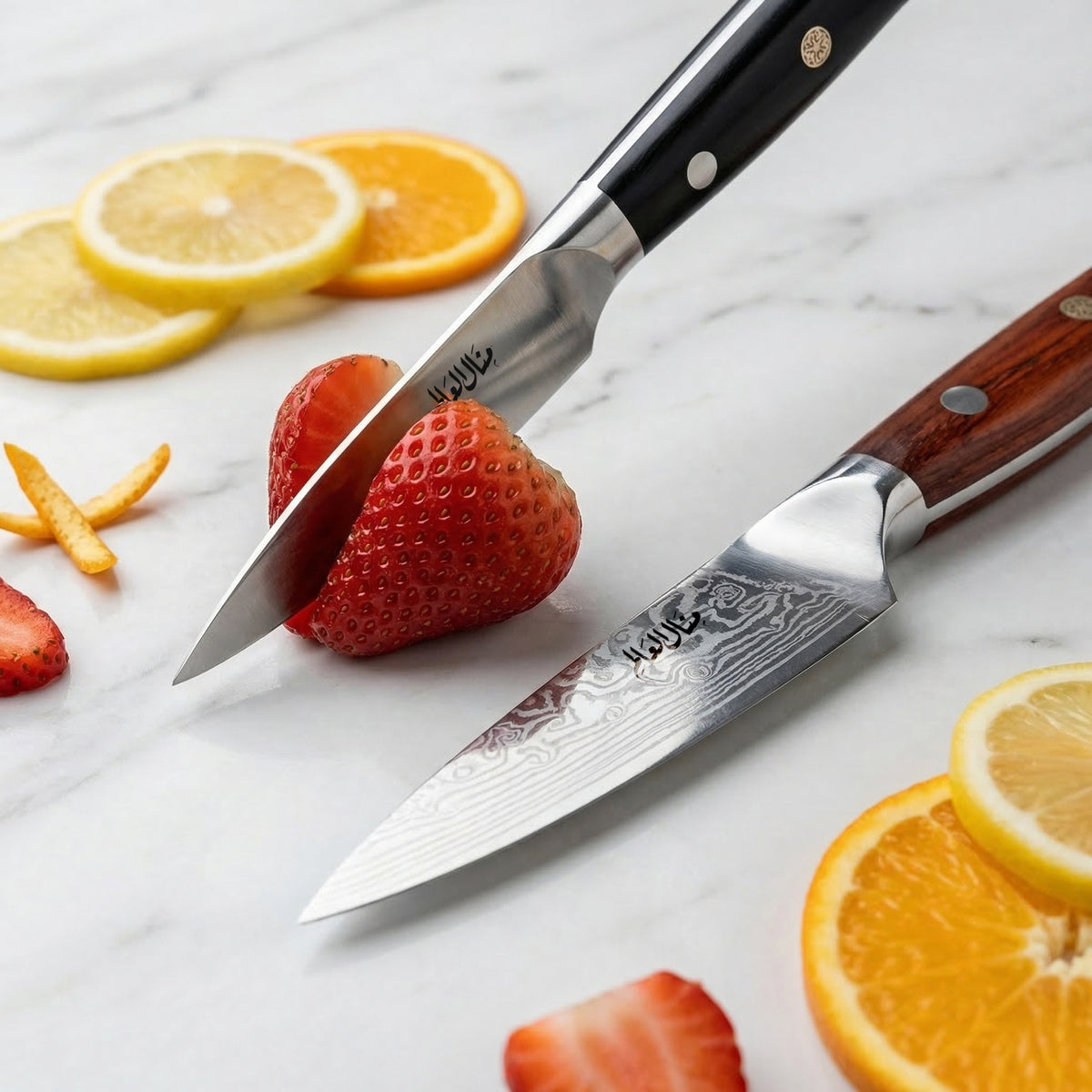 German & Damascus Paring Knife Set (Set of 2 -3.5 inch) — product view 7 | Manal AlAlem Kitchenware