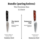 German & Damascus Paring Knife Set (Set of 2 -3.5 inch) — product view 4 | Manal AlAlem Kitchenware